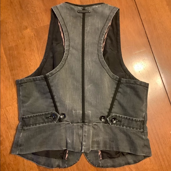 Armani Exchange Grey/Black Denim Vest Sz M EUC - Picture 2 of 9